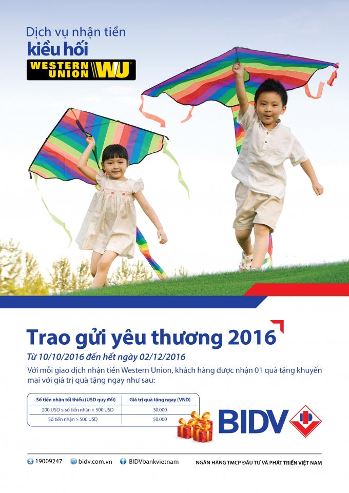 Chương tr&igrave;nh khuyến mại chuyển tiền kiều hối WU &ldquo;Trao gửi y&ecirc;u thương 2016&rdquo;