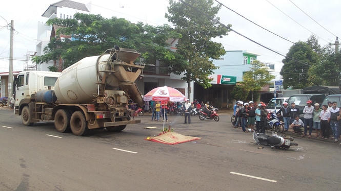 Hiện trường vụ tai nạn giao thông.