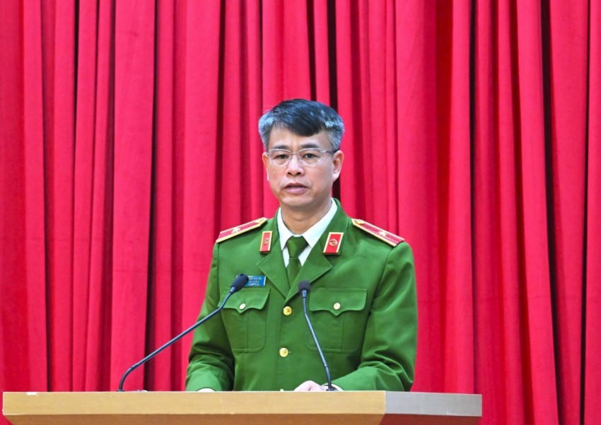 Thiếu tướng Thân Văn Hải, Cục trưởng Cục Cảnh sát điều tra tội phạm về môi trường trình bày báo cáo tóm tắt tình hình, kết quả thực hiện Kế hoạch 135 và Kế hoạch 267.