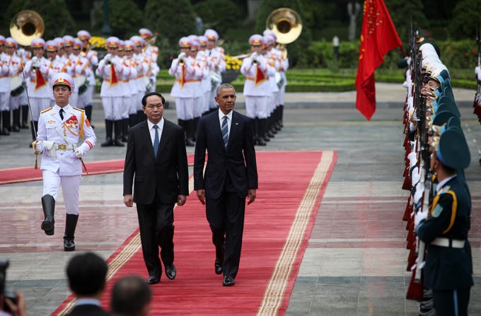 To&agrave;n cảnh lễ đ&oacute;n ch&iacute;nh thức Tổng thống Mỹ Obama