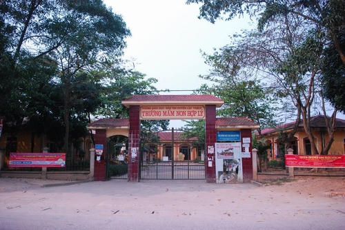 Trường MN xã Hợp Lý (Lập Thạch - Vĩnh Phúc) nơi được cho sử dụng thịt "bẩn" cho trẻ. Nguồn: VNmedia