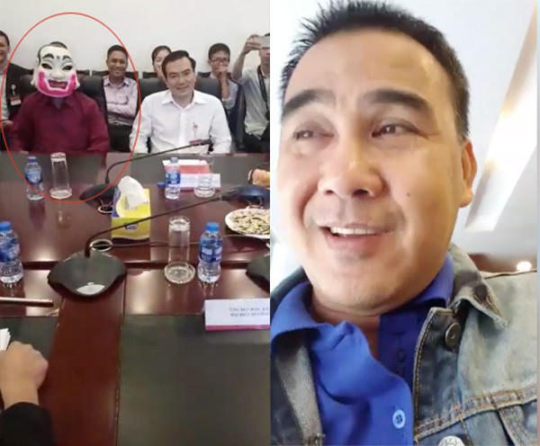 Quyền Linh hào hứng livestream trước giờ vị khách đeo mặt nạ được trao giải.