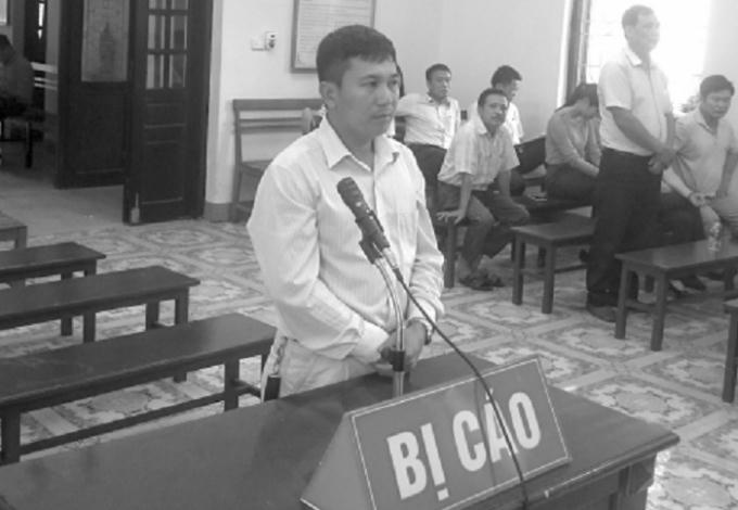 Bị cáo Chu Văn Phú tại phiên tòa xét sử sơ thẩm ngày 26/4.