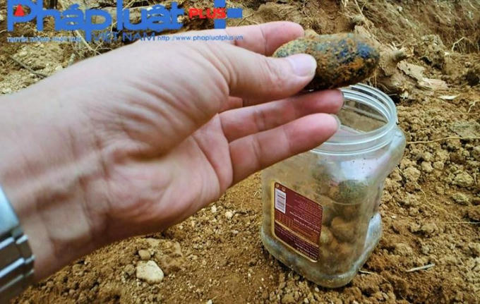 "Đá đen" quý hiếm tại xóm 13 xã Tân Long. (Ảnh Tiến Vũ)
