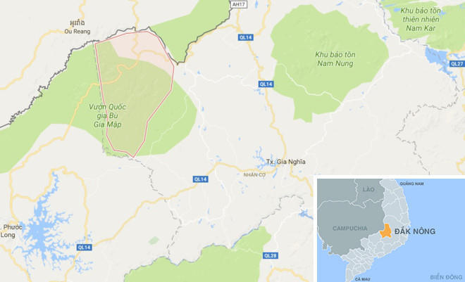 X&atilde; Quảng Trực (m&agrave;u hồng) nơi xảy ra sự việc. Ảnh: Google Maps.
