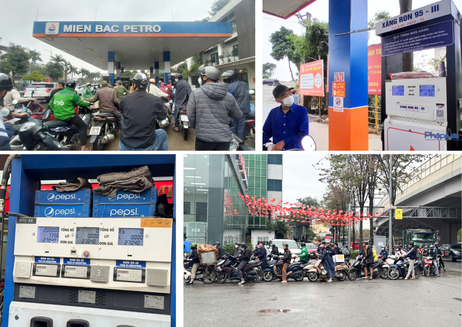 Hình ảnh người dân xếp hàng dài chờ mua xăng trước tình hình căng thẳng địa chính trị đã làm giá xăng, dầu tăng mạnh trong những ngày vừa qua.