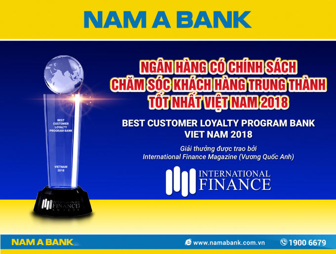 Giải thưởng đã minh chứng cho nỗ lực của Nam A Bank trong thời gian qua.