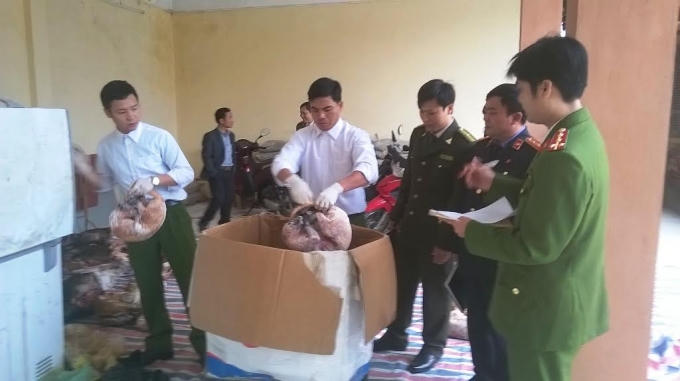 Khám xét, thu giữ gần 600 cá thể động vật hoang dã được ướp đông lạnh tại gia đình ông Lê Nguyên Bốn.