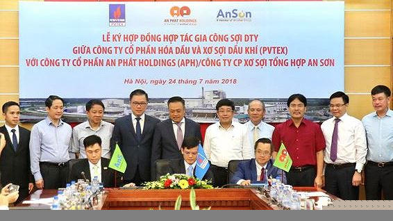 Tập đoàn An Phát đã hợp tác, đầu tư 100 tỷ vào PVTEX để nâng số dây chuyền hoạt động của dự án này từ 3 lên 12.
