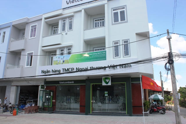 Hiện trường nơi xảy ra vụ cướp ngân hàng.