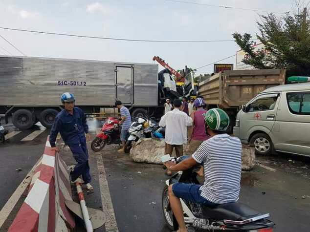 Hiện trường vụ tai nạn. (ảnh Thanh Tùng)