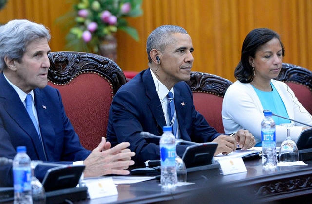 Tổng thống Mỹ Barack Obama đã hội kiến với Thủ tướng Nguyễn Xuân Phúc tại Văn phòng Chính phủ.(Ảnh: Dân trí)
