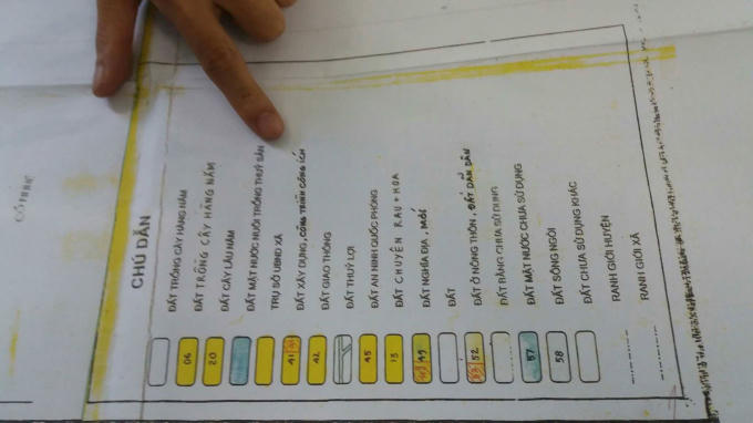 Bản đồ ghi nguồn gốc đất là đất công (Ảnh ông Cường, Phó Chủ tịch phường Xuân Đỉnh cung cấp),