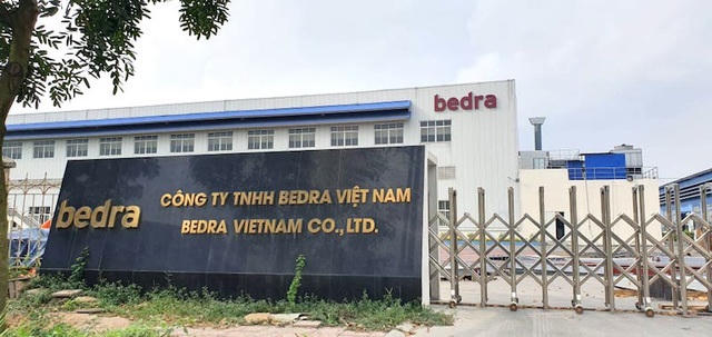 Công ty TNHH Bedra Việt Nam địa chỉ tại lô B5-B6, KCN Song Khê - Nội Hoàng, thuộc xã Song Khê, TP Bắc Giang.