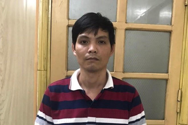 Đối tượng Nguyễn Tuyển tại cơ quan Công an.