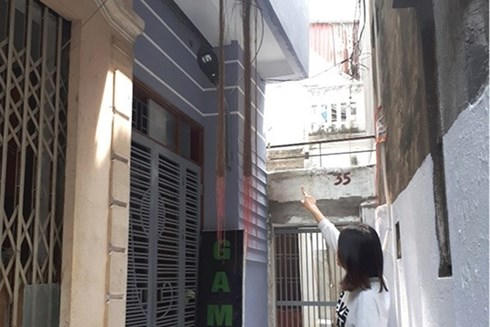 Một công trình vi phạm trật tự xây dựng tại quận Hoàng Mai.