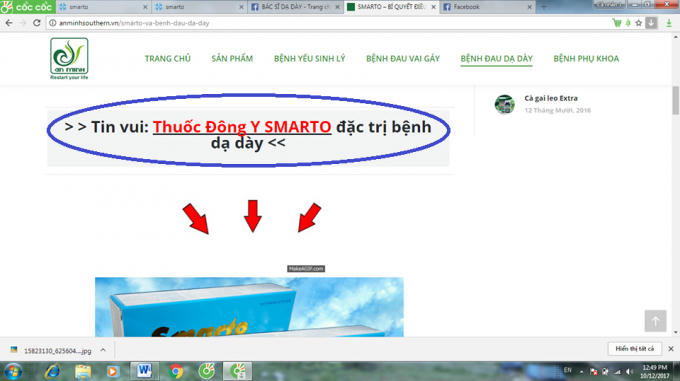 Công ty TNHH An Minh tự "thổi phồng" thực phẩm chức năng Smarto thành thuốc chữa bệnh.