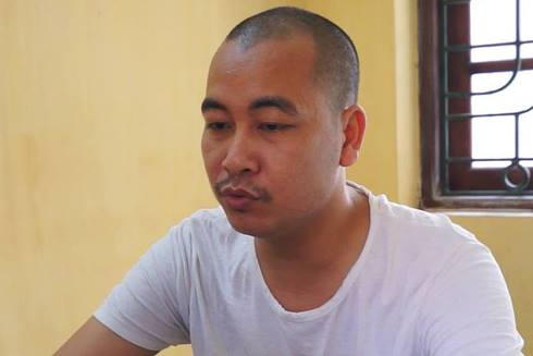 Đối tượng Nguyễn Xuân Vẻ tại cơ quan công an.
