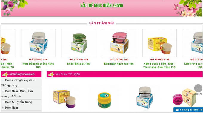 Mỹ phẩm hiệu Thái Ngọc Nguyên quảng cáo rầm rộ.