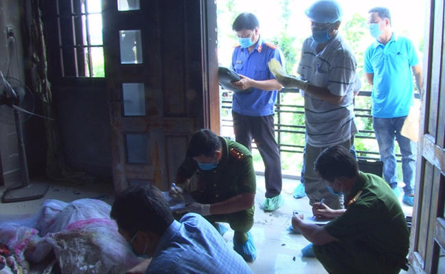 Hiện trường nạn nhân bị đốt tử vong.