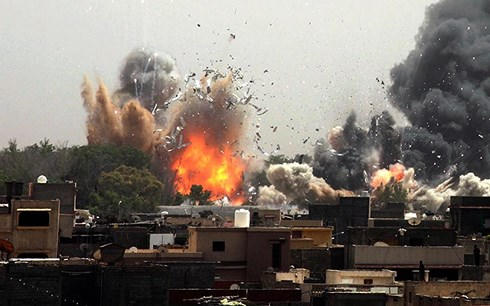 Một vụ nổ ở Libya. Ảnh: Cylive.
