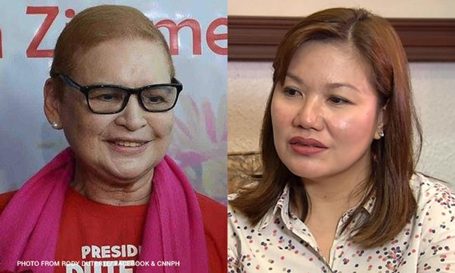 Người vợ cũ Zimmerman và vợ hiện tại Avencena của Tổng thống Duterte. (Ảnh: GMA)