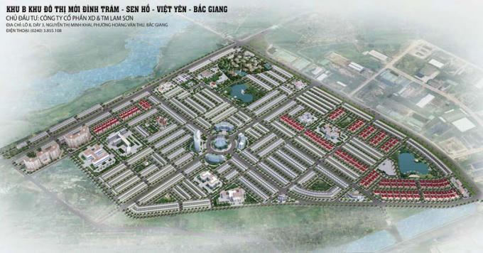 Phối cảnh khu B Khu đô thị mới Đình Trám - Sen Hồ.