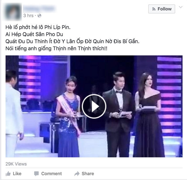 Clip: Hoa hậu Thu Vũ hỏi bằng tiếng Anh khiến cả s&acirc;n khấu... đơ ra v&igrave; kh&ocirc;ng hiểu nổi!