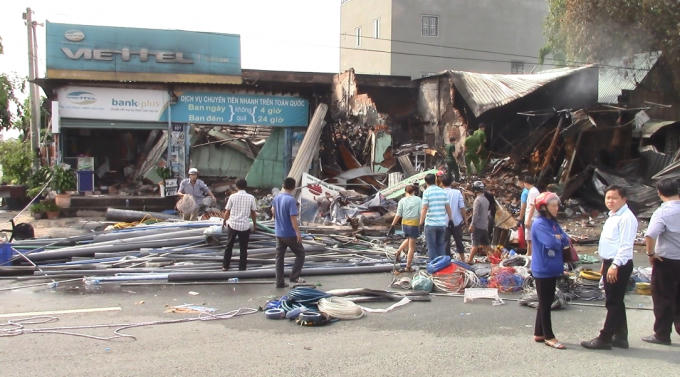 Nhiều hàng hóa đã bị thiêu rụi