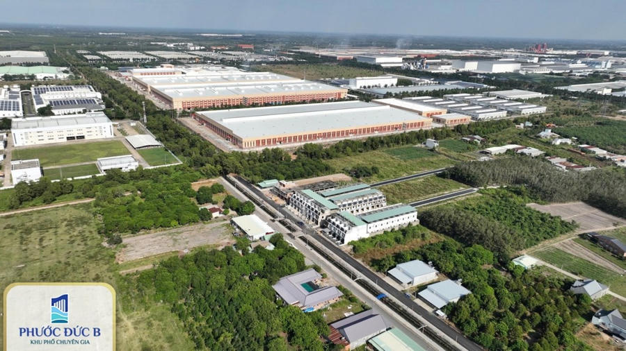 Toàn cảnh khu phố Phước Đức B khi nhìn từ trên cao