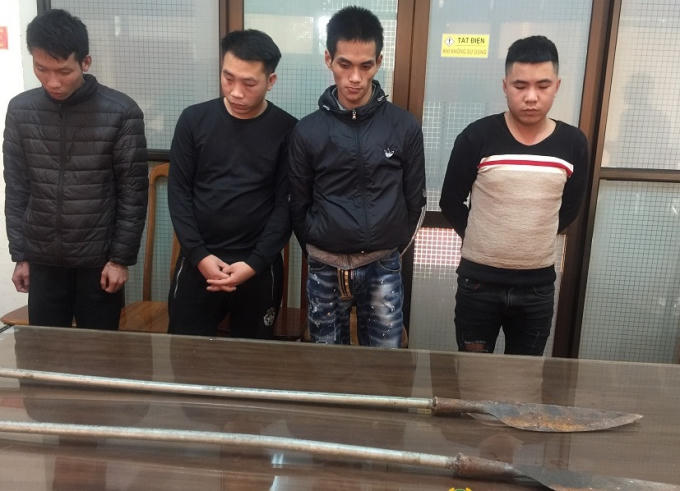 Đối tượng Hà Đức Cường, Hoàng Công Bằng, Nguyễn Công Nhật Trường,  Hoàng Văn Thượng cùng tang vật