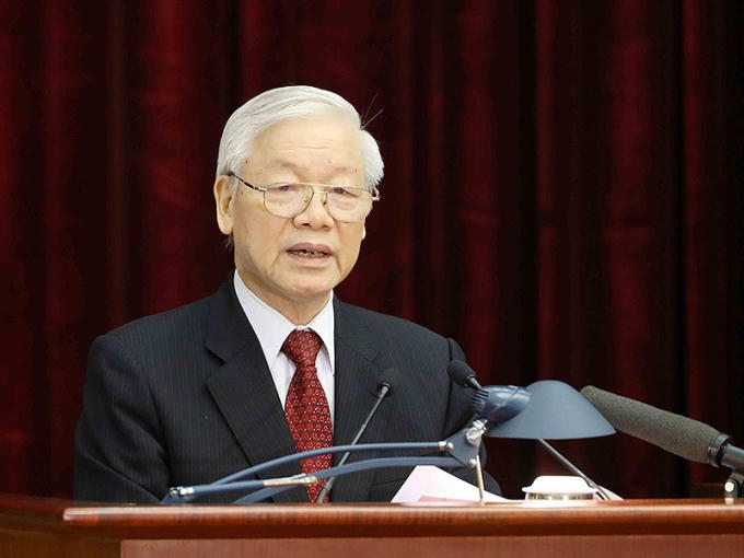 Tổng Bí thư Nguyễn Phú Trọng phát biểu khai mạc hội nghị. Ảnh: TTXVN