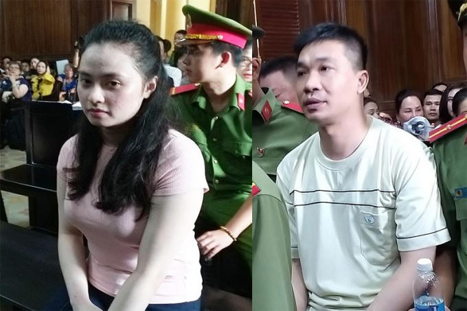 Ông trùm Văn Kính Dương và người tình Hotgirl Ngọc Miu tại phiên tòa.