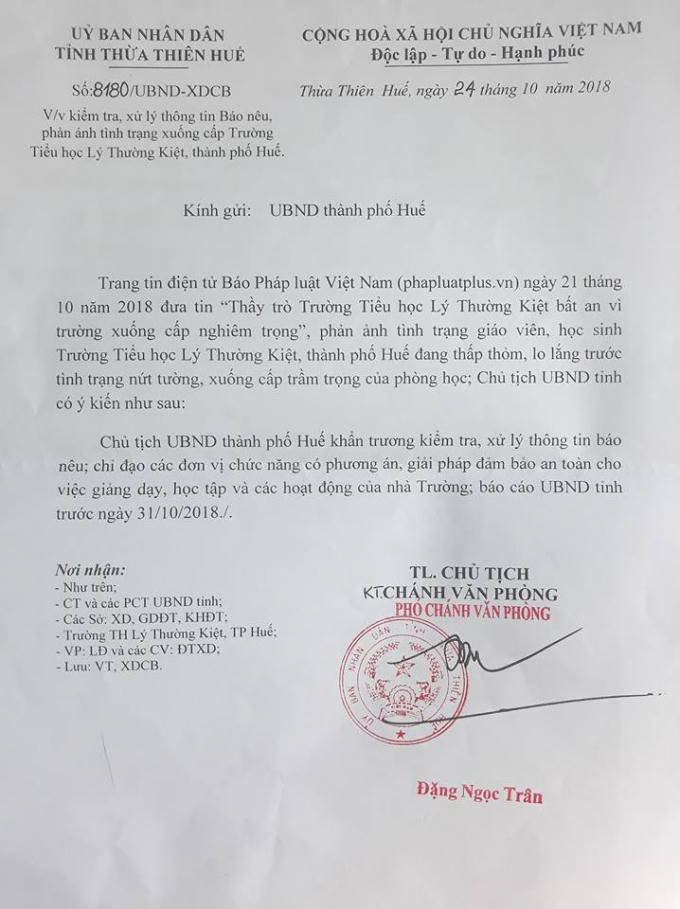 Công văn số 8180/UBND-XDCB.