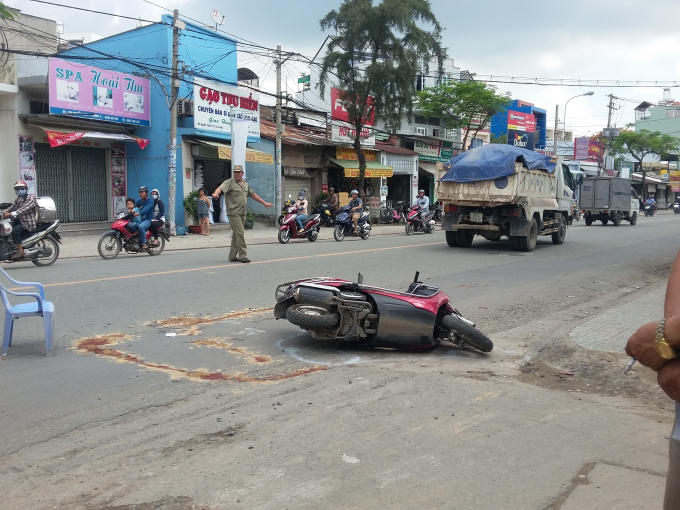 Hiện trường vụ tai nạn.