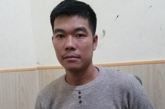 Đối tượng Vũ Thế Thùy tại cơ quan Công an.