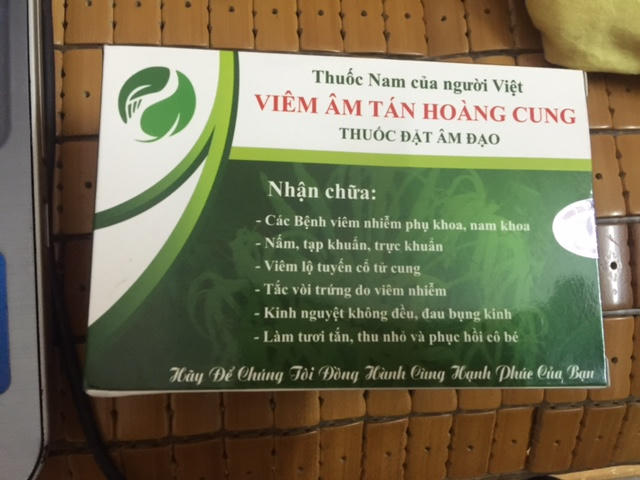 Bao bì của thuốc Viêm âm tán Hoàng cung.