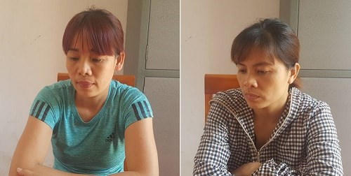 Hai dì cháu Thảo và Bích tại CQĐT.