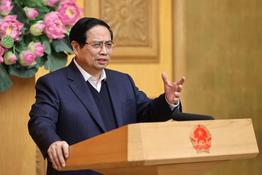 Thủ tướng Chính phủ Phạm Minh Chính ghi nhận, biểu dương, đánh giá cao các bộ, ngành, địa phương, nhất là người đứng đầu đã vào cuộc tích cực triển khai hiệu quả "Chiến dịch Quang Trung" - Ảnh: VGP