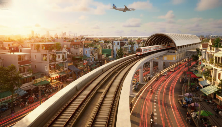Phối cảnh tuyến đường sắt đô thị số 2. Ảnh: MAUR