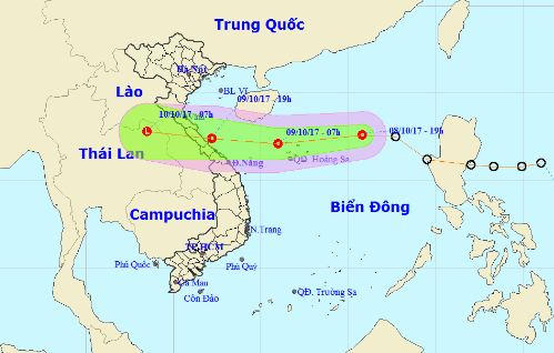 Vị trí, hướng đi của áp thấp nhiệt đới. Ảnh: nchmf.gov.vn