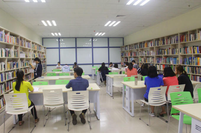 Những góc học, đọc sách giống như thư viện ở nước ngoài.