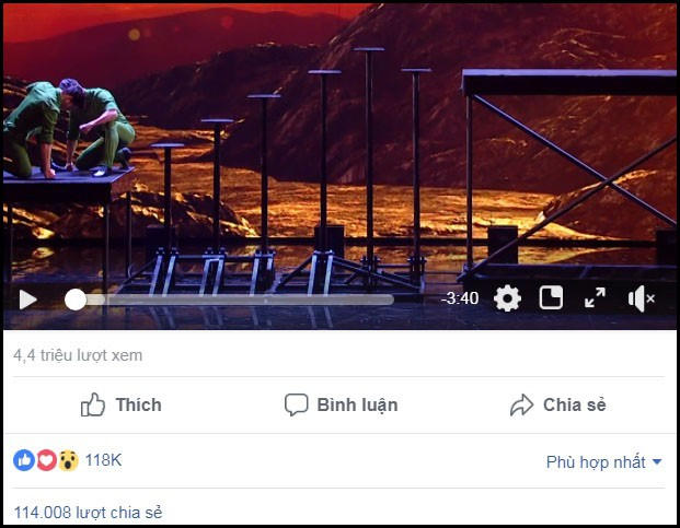 Hiện tại, trên trang fanpage của chương trình, clip tiết mục đêm chung kết của Cơ - Nghiệp đang đạt 4,4 triệu lượt xem, thu hút 118.000 lượt tương tác cảm xúc, 114.000 lượt chia sẻ, và rất nhiều bình luận...