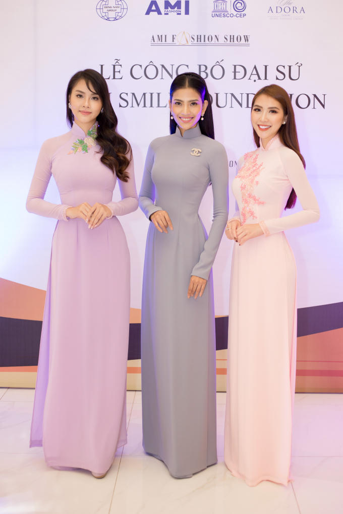 Trương Thị May, Tường Linh, Thùy Trang đồng loạt diện áo dài làm đại sứ quỹ vì trẻ em
