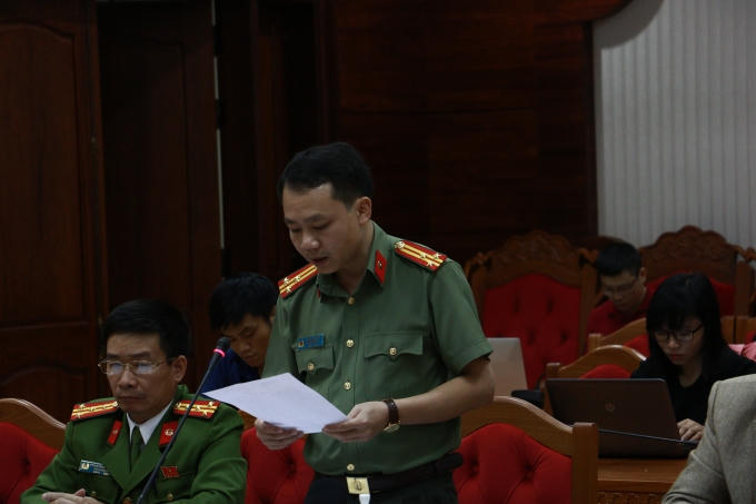 Thượng tá Bùi Trọng Tuấn - Trưởng phòng Tham mưu, người phát ngôn Công an tỉnh Đắk Lắk thông tin ban đầu về vụ nổ