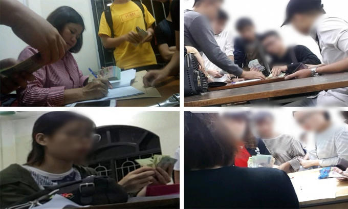 Nườm nượp cảnh đóng tiền "chống trượt" tại khoa Ngoại ngữ.