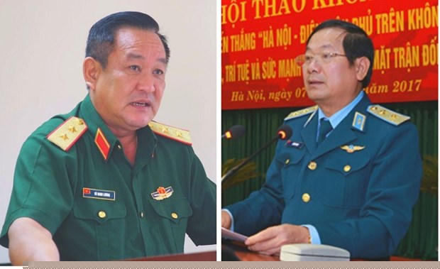 Trung tướng Võ Minh Lương (trái) và Thượng tướng Lê Huy Vịnh