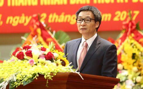 Phó Thủ tướng Vũ Đức Đam phát biểu tại lễ kỷ niệm 60 năm ngày truyền thống Viện 78 (Ảnh: Đình Nam)