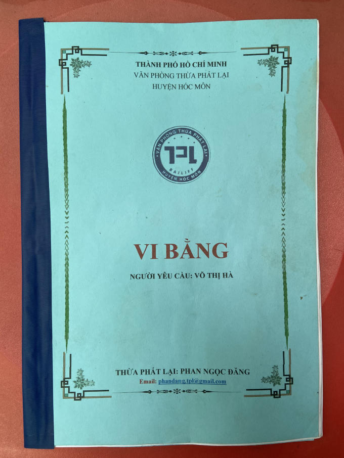 một trong hàng chục vi bằng đã được lập tại “dự án ma” 14 lô đất nông nghiệp