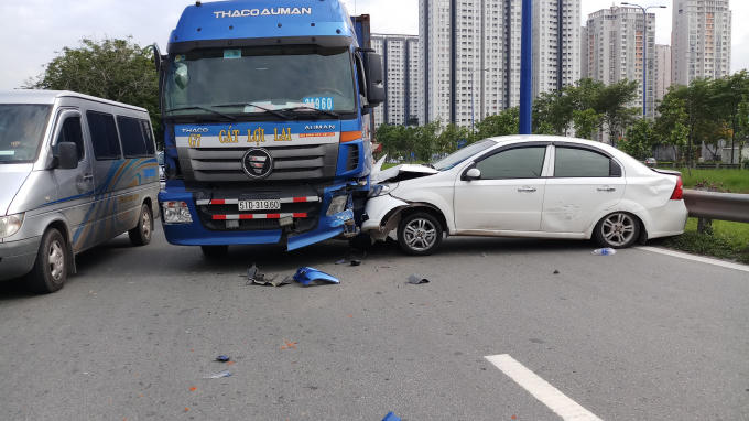 Hiện trường vụ tai nạn.